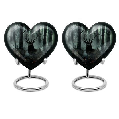 10 inch heart-shaped deer urn 