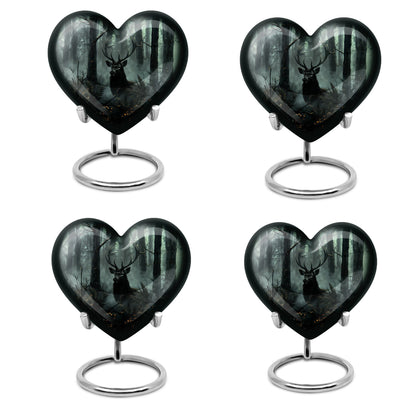 10 inch heart-shaped deer urn 