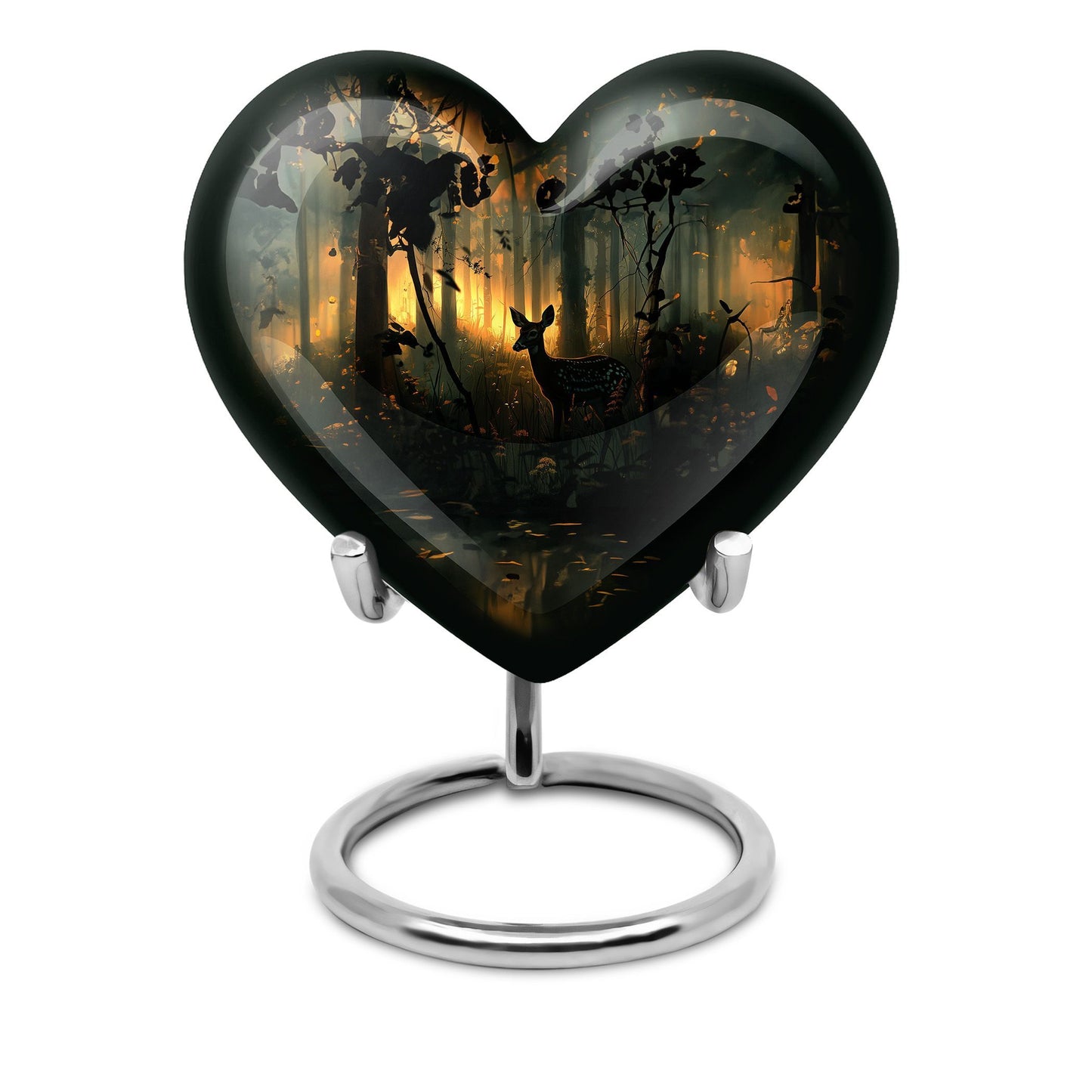  Deer Urn, heart-shaped memorial urn 