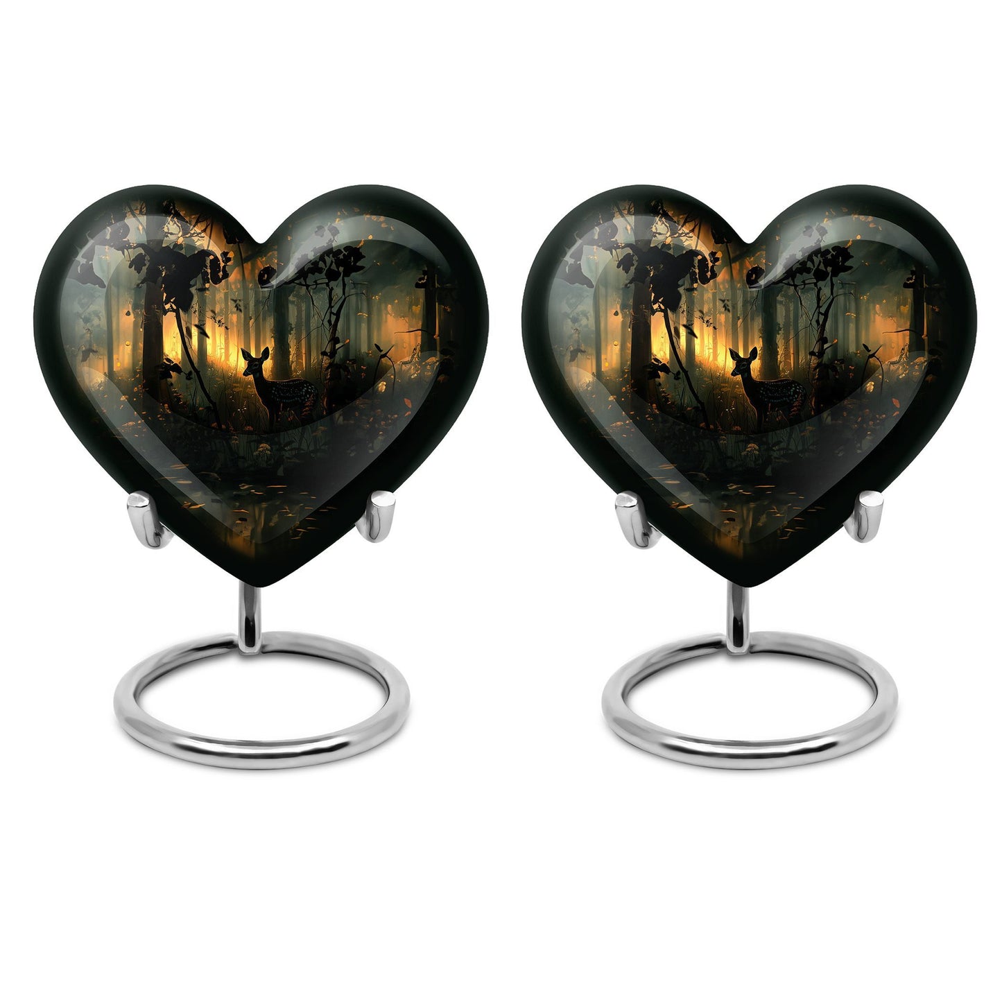  Deer Urn, heart-shaped memorial urn 