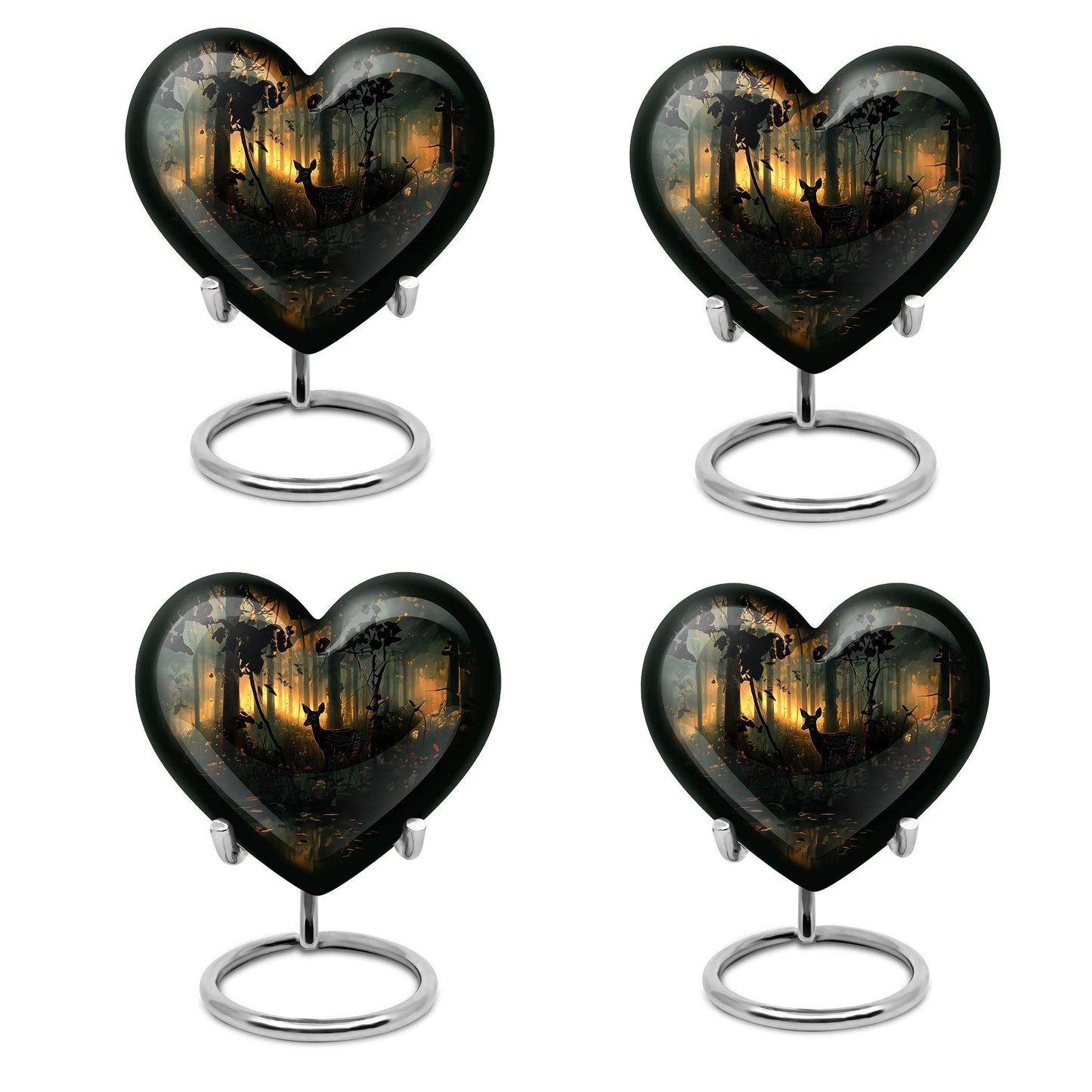  Deer Urn, heart-shaped memorial urn 