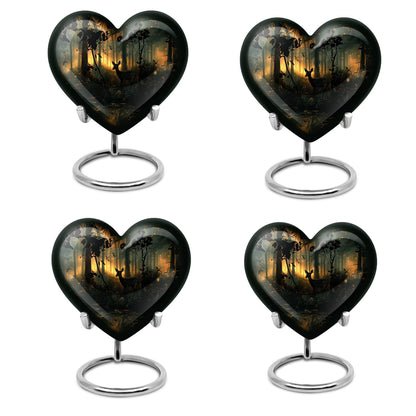  Deer Urn, heart-shaped memorial urn 