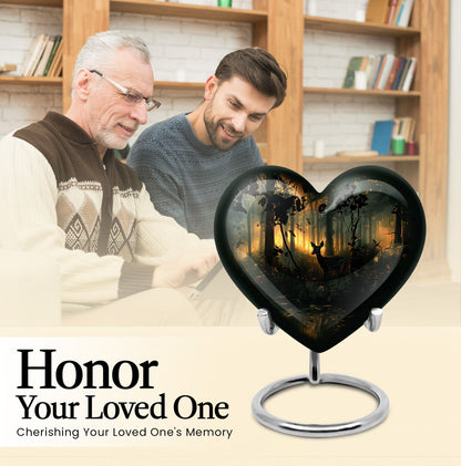  Deer Urn, heart-shaped memorial urn 