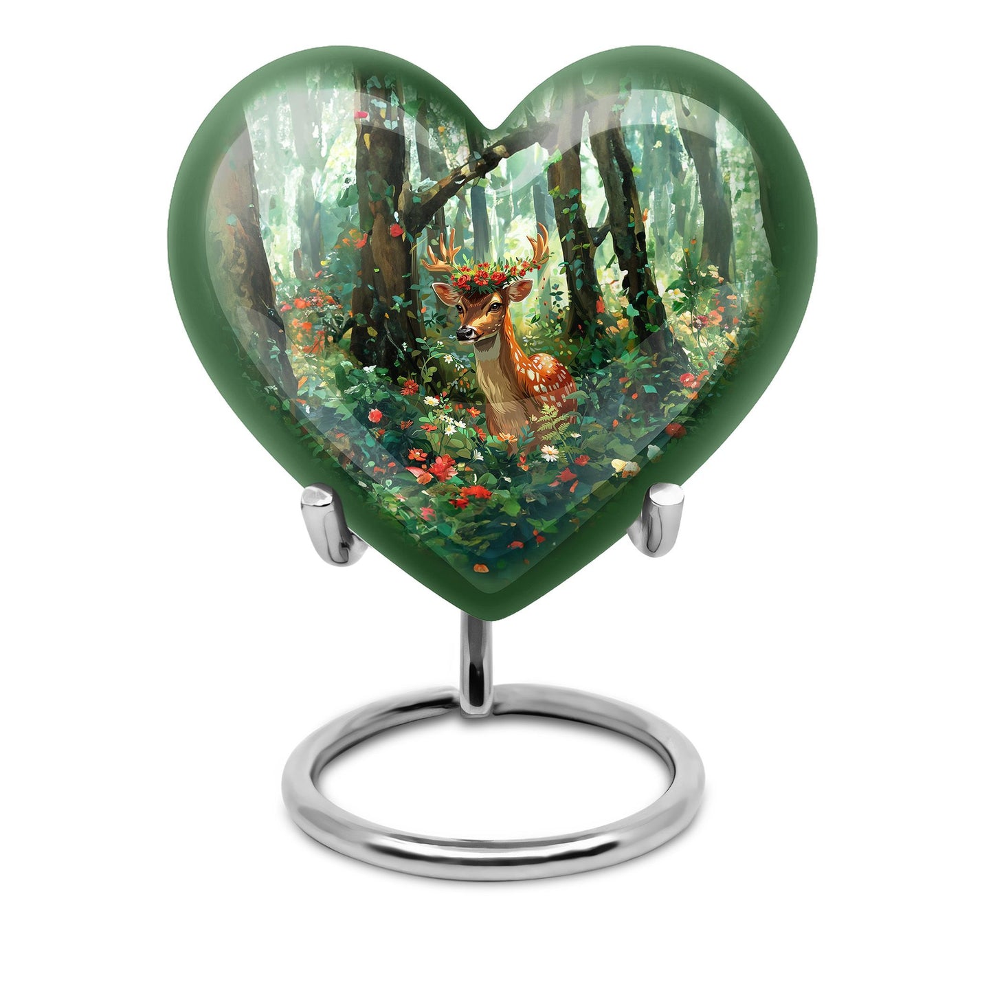 heart-shaped deer urn