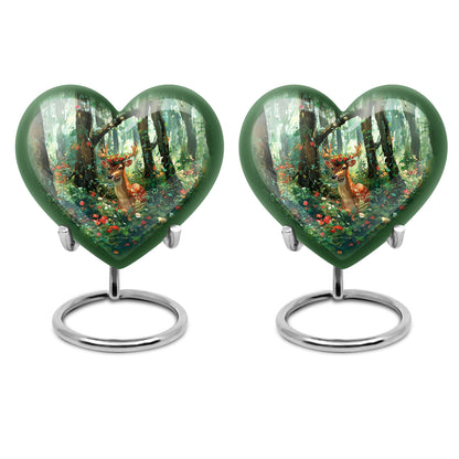 heart-shaped deer urn