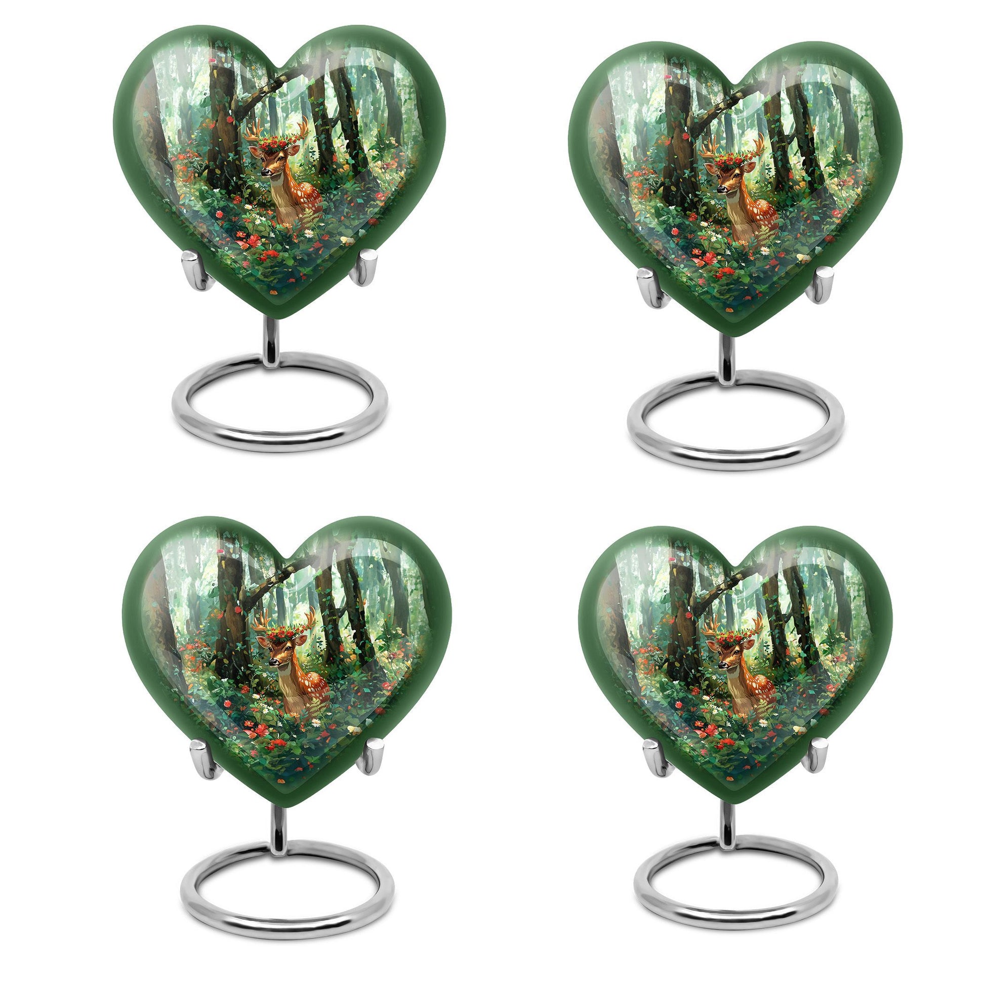 heart-shaped deer urn