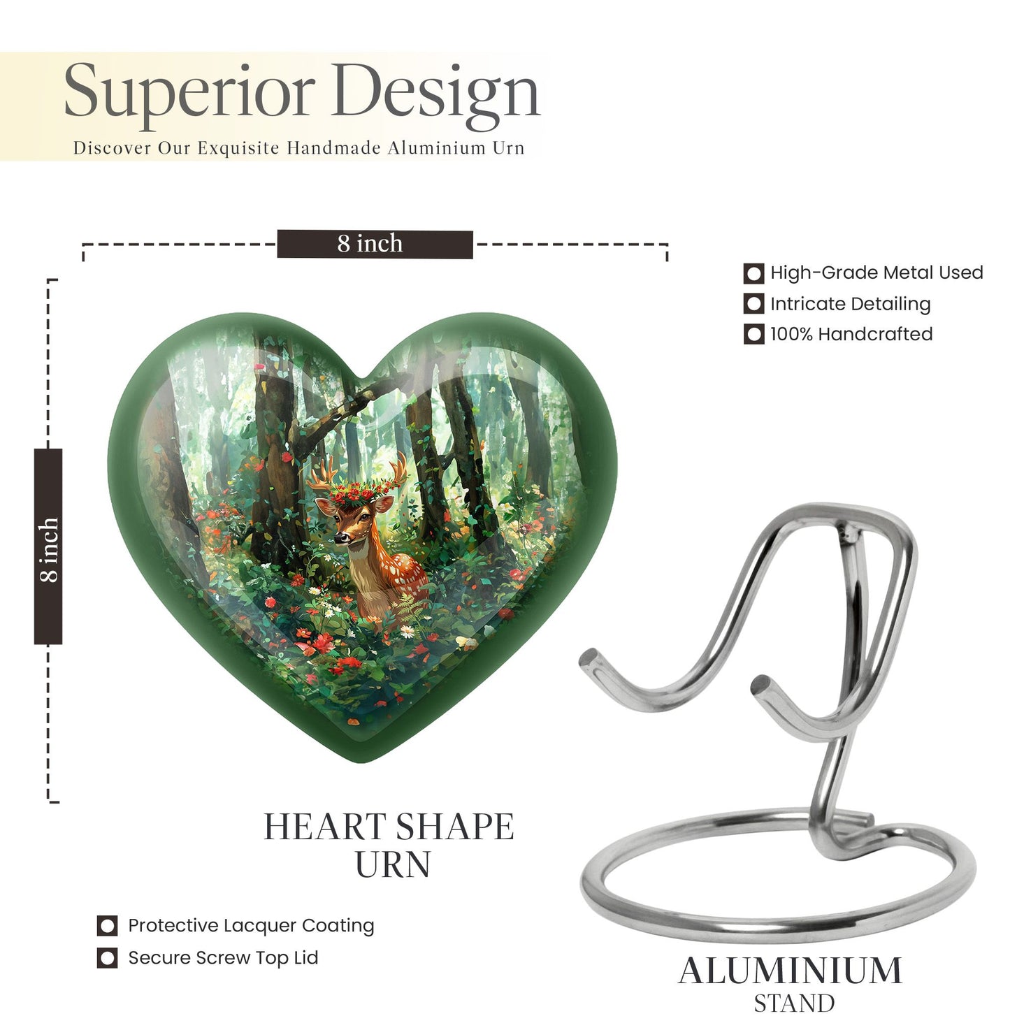 heart-shaped deer urn