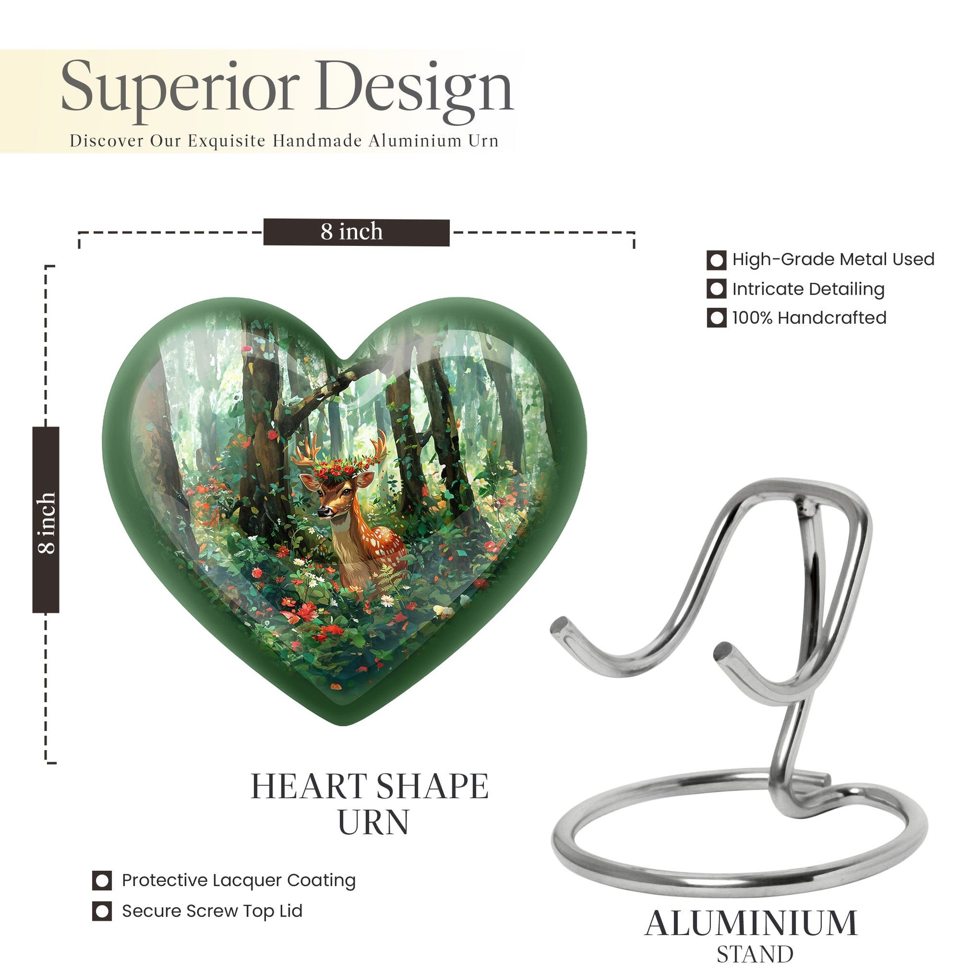 heart-shaped deer urn