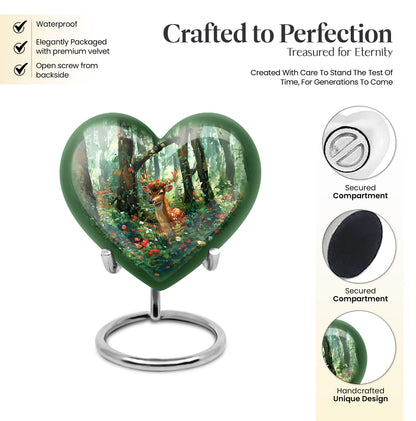 heart-shaped deer urn