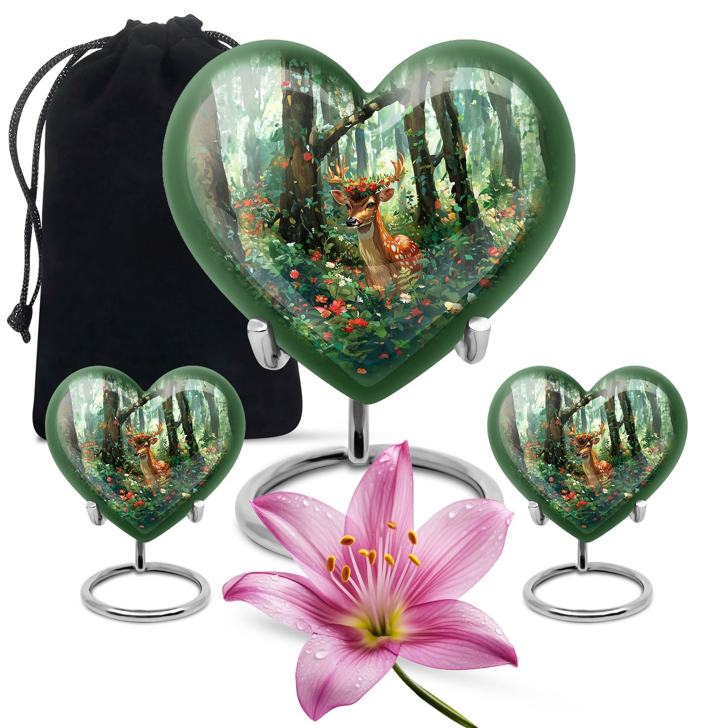 heart-shaped deer urn