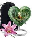 Engraved Hearts themed deer memorial urn