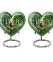 Engraved Hearts themed deer memorial urn