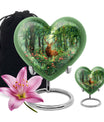 Engraved Hearts themed deer memorial urn