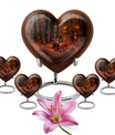 Heart-shaped deer urn, 10-inch aluminium 