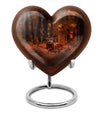 Heart-shaped deer urn, 10-inch aluminium 