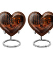 Heart-shaped deer urn, 10-inch aluminium 