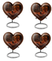 Heart-shaped deer urn, 10-inch aluminium 