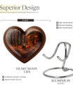 Heart-shaped deer urn, 10-inch aluminium 