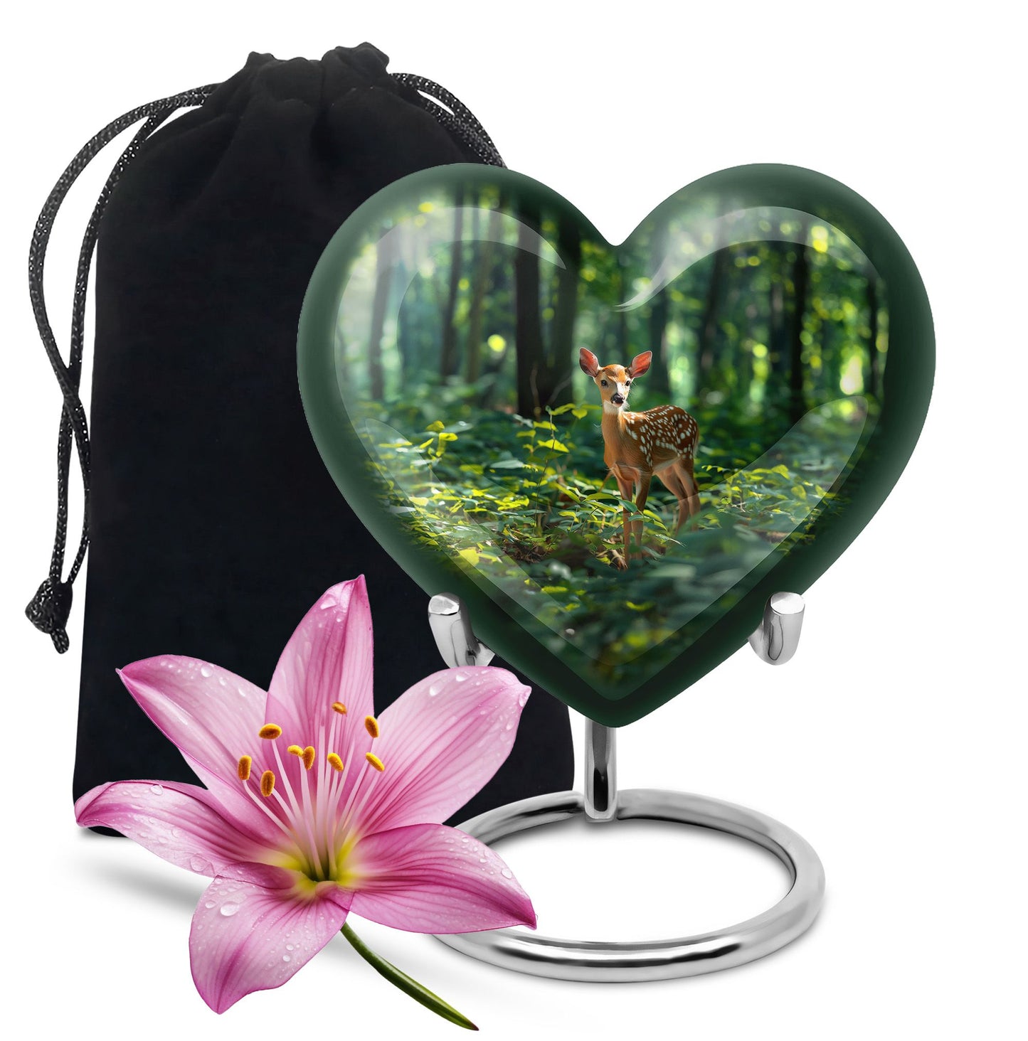 10-inch heart-shaped gramophone deer urn