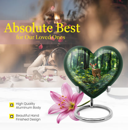 10-inch heart-shaped gramophone deer urn