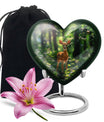 heart-shaped deer urn