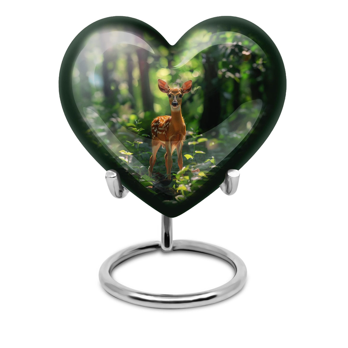 heart-shaped deer urn