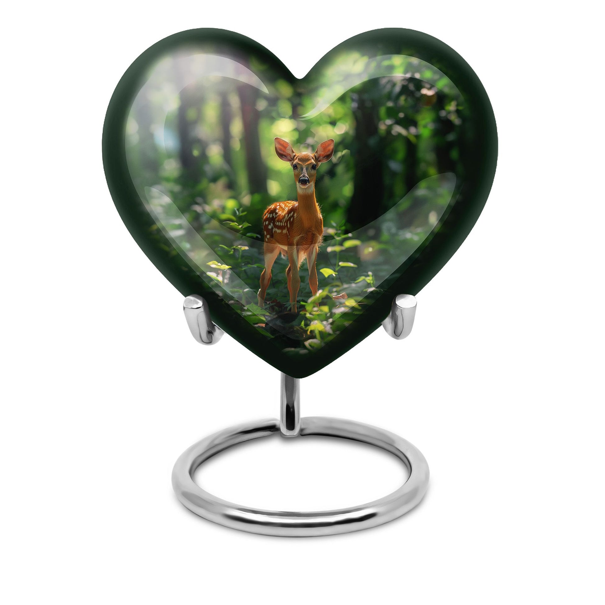 heart-shaped deer urn