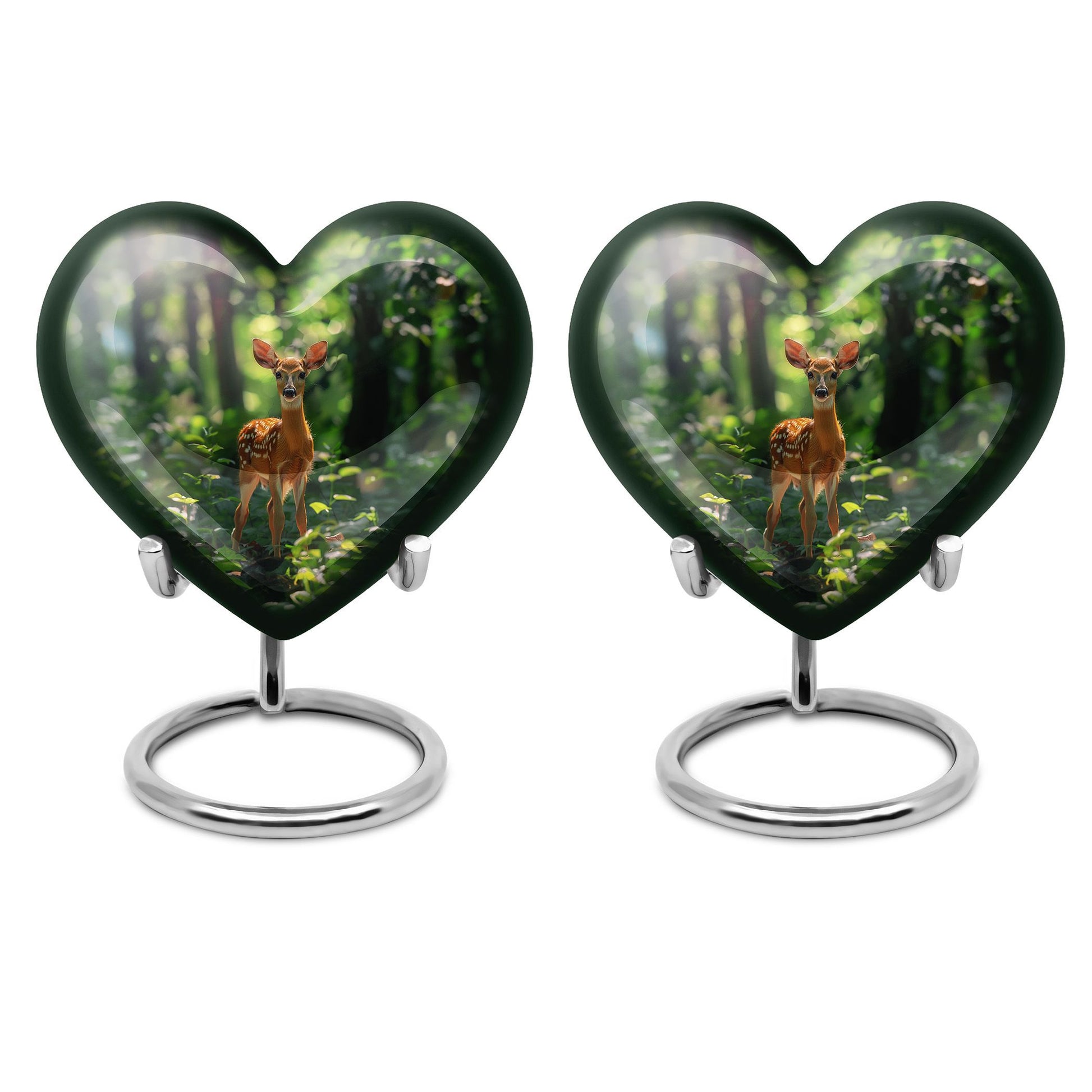 heart-shaped deer urn