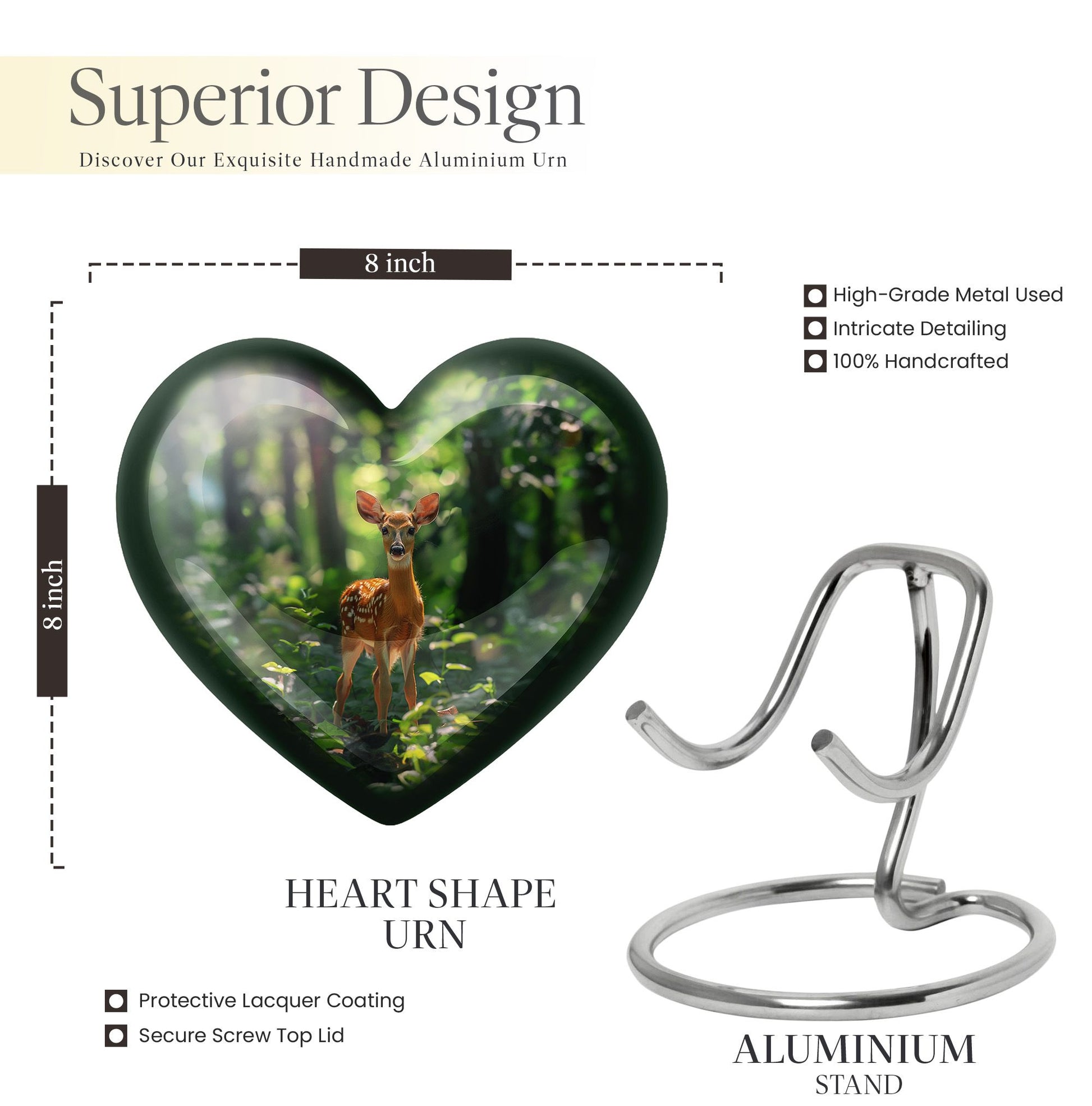 heart-shaped deer urn
