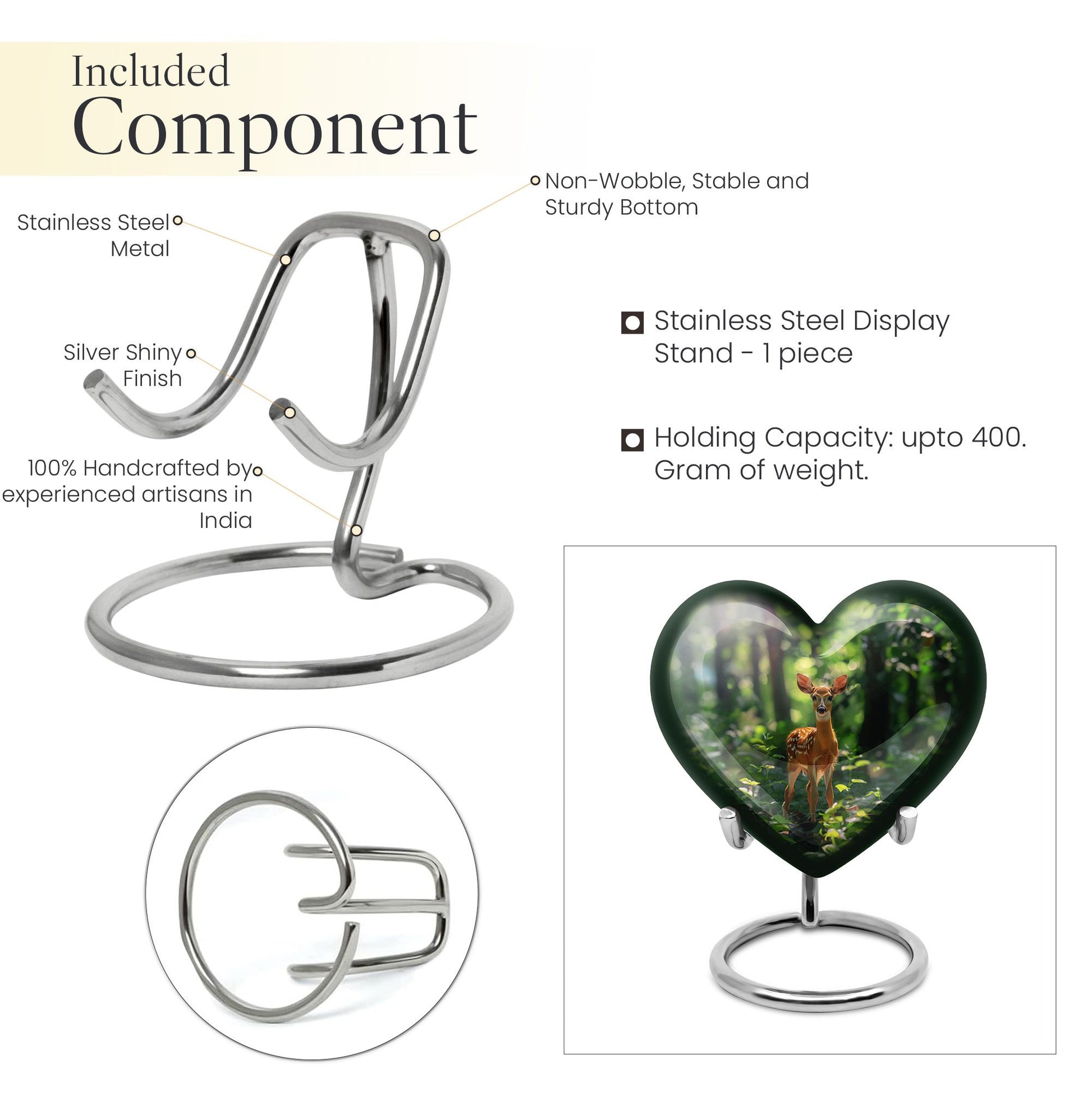 heart-shaped deer urn