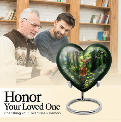 heart-shaped deer urn