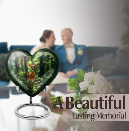 heart-shaped deer urn