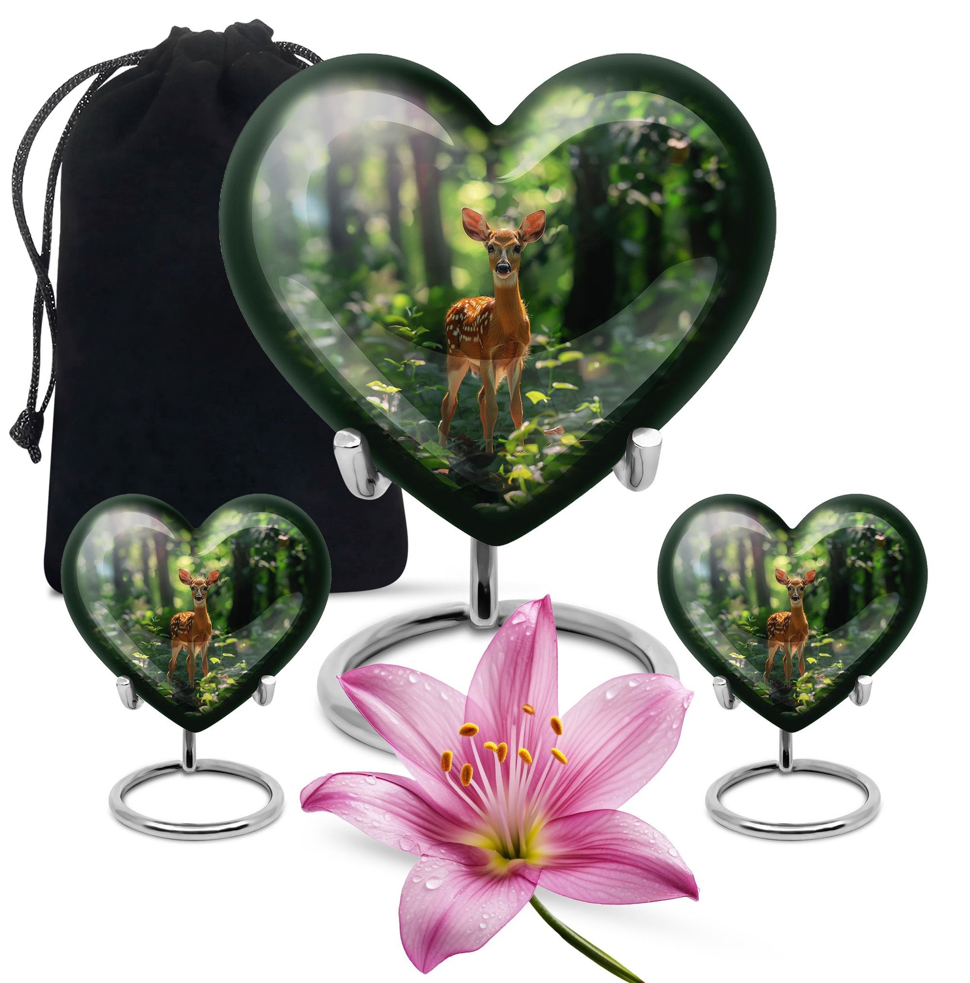 heart-shaped deer urn