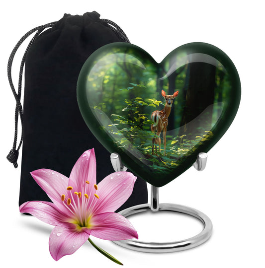 heart-shaped deer urn