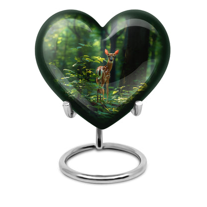 heart-shaped deer urn