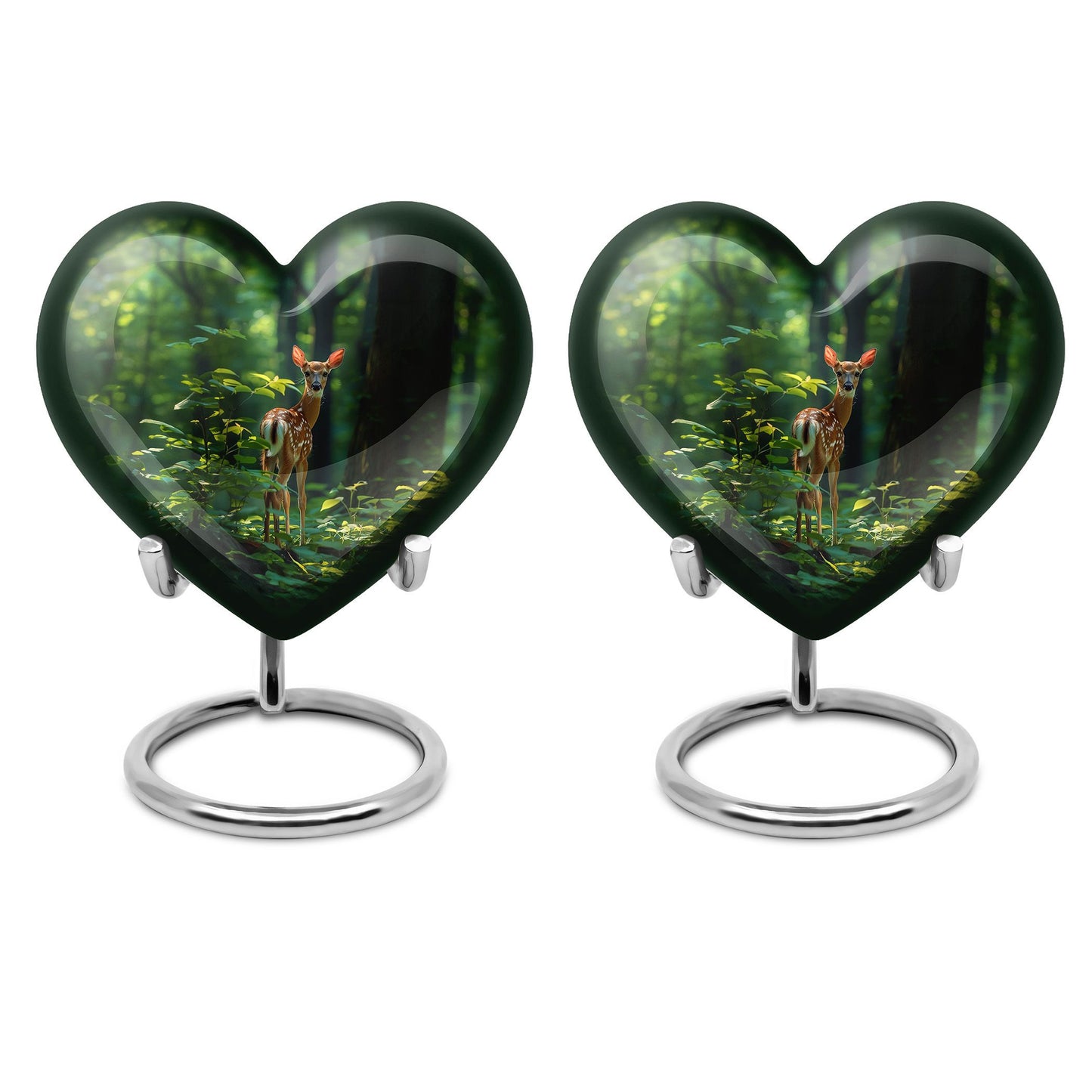 heart-shaped deer urn