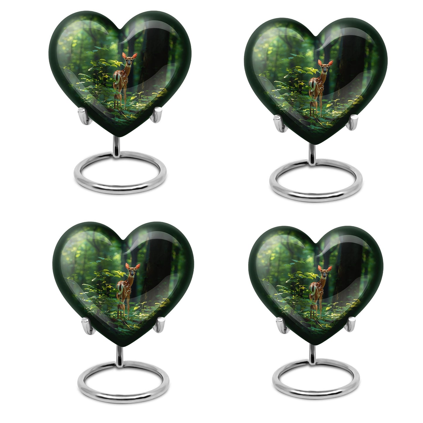 heart-shaped deer urn