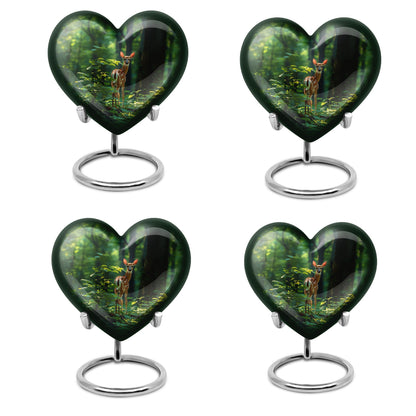 heart-shaped deer urn