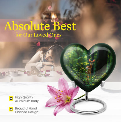 heart-shaped deer urn