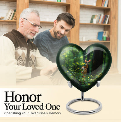 heart-shaped deer urn
