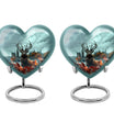 large funeral urn with deer theme