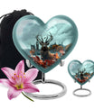 Deer Theme Large Urn With 1 Keepsake Urn