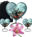 Deer Theme Large Urn With 2 Keepsake Urn