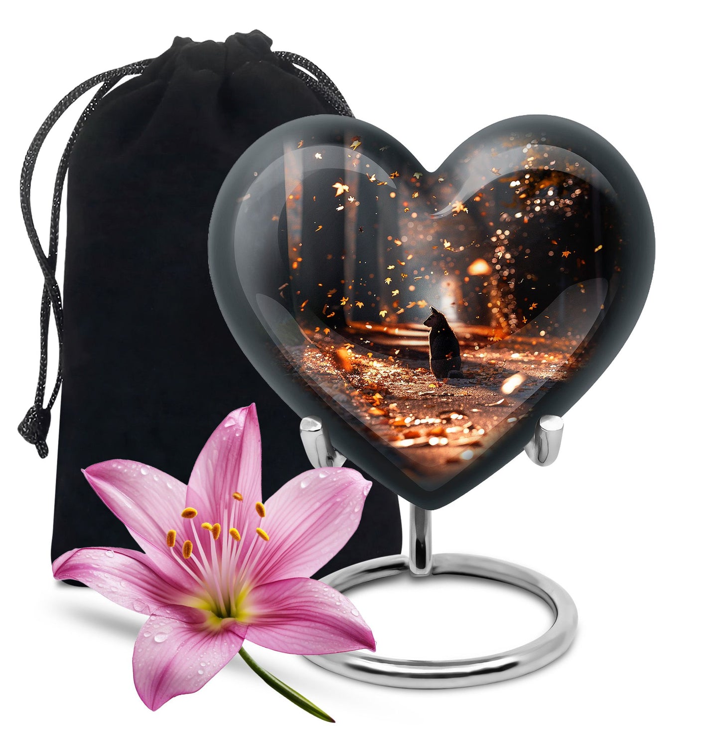 10-inch deer heart-shaped large urn, crafted 
