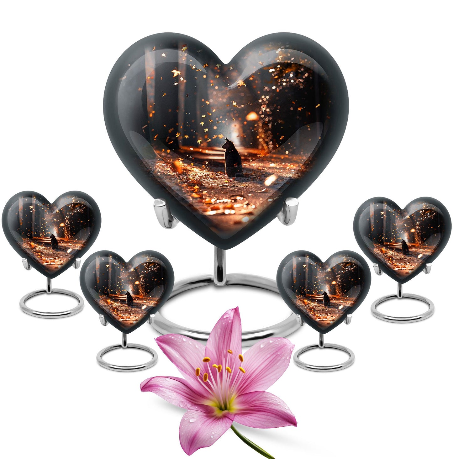10-inch deer heart-shaped large urn, crafted 