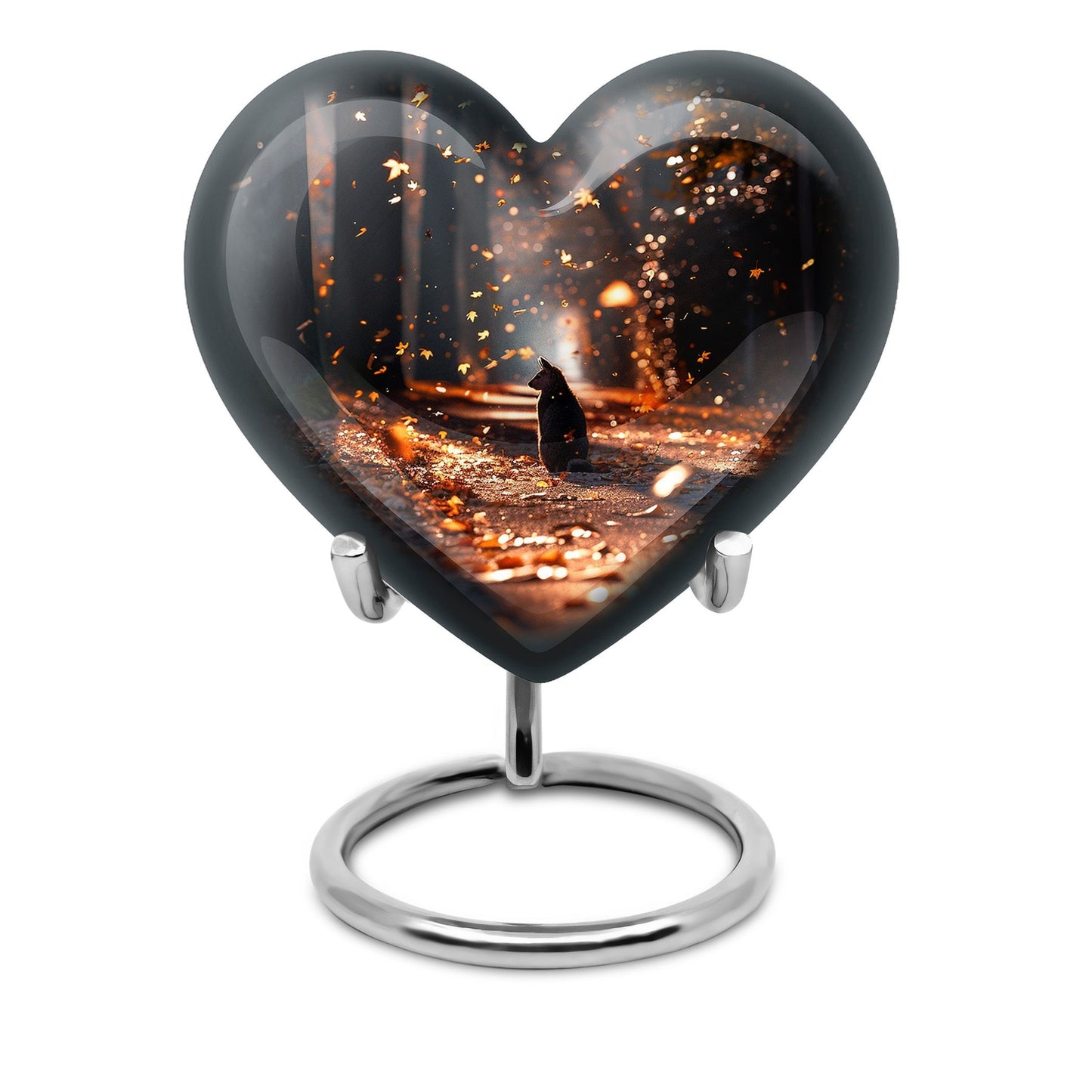 10-inch deer heart-shaped large urn, crafted 