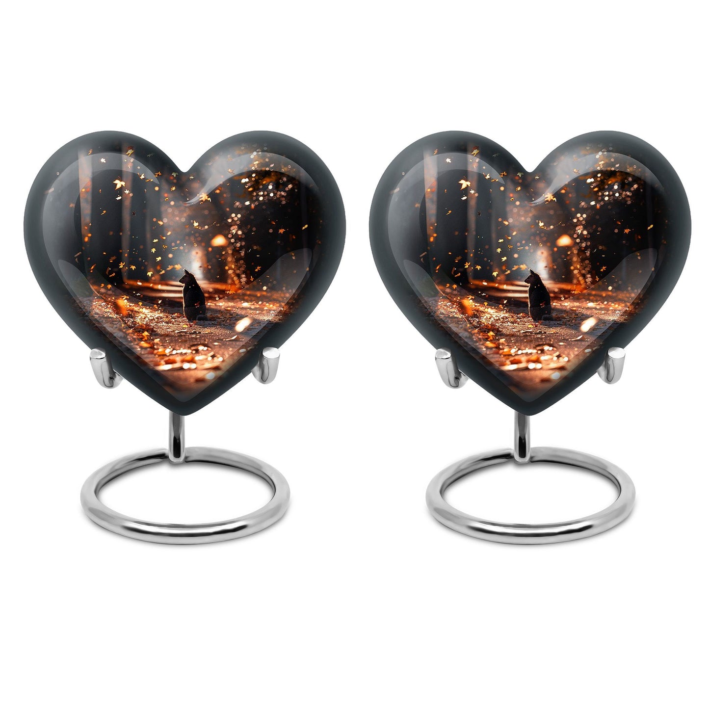 10-inch deer heart-shaped large urn, crafted 