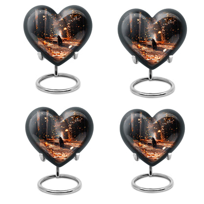 10-inch deer heart-shaped large urn, crafted 