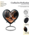 10-inch deer heart-shaped large urn, crafted 