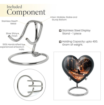 10-inch deer heart-shaped large urn, crafted 